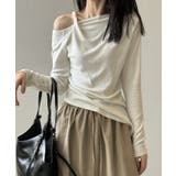 ツイストオフショルダートップス ワンショルダーニット オフショルダー | COCOMOMO | 詳細画像2 