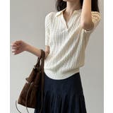 ケーブルニット ポロニット サマーニット | COCOMOMO | 詳細画像4 