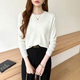 クルーネックニット 長袖ニット ニット | COCOMOMO | 詳細画像30