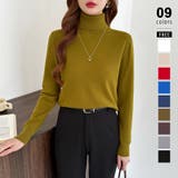 オリーブグリーン | 9色展開カラーニット タートルネック ニット | COCOMOMO