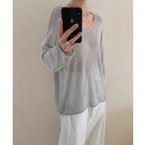 大人のゆるカジルーズニット シアーニット Vネック | COCOMOMO | 詳細画像11