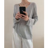 大人のゆるカジルーズニット シアーニット Vネック | COCOMOMO | 詳細画像12