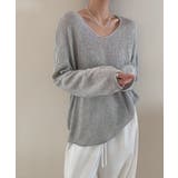 大人のゆるカジルーズニット シアーニット Vネック | COCOMOMO | 詳細画像13