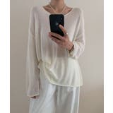 大人のゆるカジルーズニット シアーニット Vネック | COCOMOMO | 詳細画像19