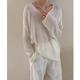 大人のゆるカジルーズニット シアーニット Vネック | COCOMOMO | 詳細画像22