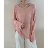 大人のゆるカジルーズニット シアーニット Vネック | COCOMOMO | 詳細画像4