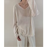 大人のゆるカジルーズニット シアーニット Vネック | COCOMOMO | 詳細画像7