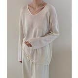 大人のゆるカジルーズニット シアーニット Vネック | COCOMOMO | 詳細画像8