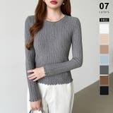 ダークグレー | 豊富な7色展開!メロウフリルクルーネックニット ニット クルーネック | COCOMOMO