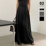 ブラック | タックパンツ ワイドパンツ オフィスカジュアル | COCOMOMO