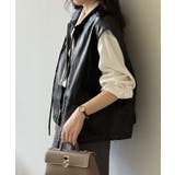 フェイクレザーベスト ベスト アウター | COCOMOMO | 詳細画像10