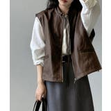 フェイクレザーベスト ベスト アウター | COCOMOMO | 詳細画像2