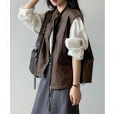 フェイクレザーベスト ベスト アウター | COCOMOMO | 詳細画像4