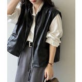 フェイクレザーベスト ベスト アウター | COCOMOMO | 詳細画像5