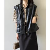 フェイクレザーベスト ベスト アウター | COCOMOMO | 詳細画像9