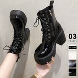 厚底レースアップブーツ 厚底ブーツ ショートブーツ | COCOMOMO | 詳細画像1