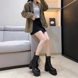 厚底レースアップブーツ 厚底ブーツ ショートブーツ | COCOMOMO | 詳細画像14