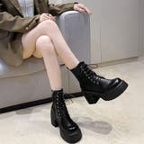 厚底レースアップブーツ 厚底ブーツ ショートブーツ | COCOMOMO | 詳細画像16