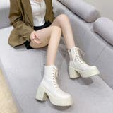 厚底レースアップブーツ 厚底ブーツ ショートブーツ | COCOMOMO | 詳細画像25