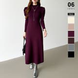 パープル | パススリーブワンピース ニットワンピース ロングワンピース | COCOMOMO