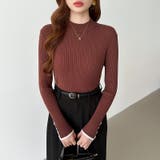 新色登場！袖ボタン配色ニット リブニット バイカラーニット | COCOMOMO | 詳細画像12 