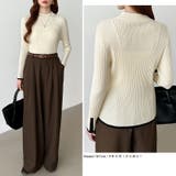 新色登場！袖ボタン配色ニット リブニット バイカラーニット | COCOMOMO | 詳細画像23 