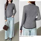 新色登場！袖ボタン配色ニット リブニット バイカラーニット | COCOMOMO | 詳細画像31 