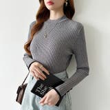 新色登場！袖ボタン配色ニット リブニット バイカラーニット | COCOMOMO | 詳細画像32 