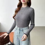 新色登場！袖ボタン配色ニット リブニット バイカラーニット | COCOMOMO | 詳細画像34 