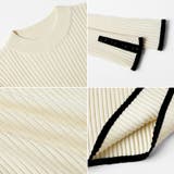 新色登場！袖ボタン配色ニット リブニット バイカラーニット | COCOMOMO | 詳細画像45 