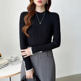 新色登場！袖ボタン配色ニット リブニット バイカラーニット | COCOMOMO | 詳細画像8 