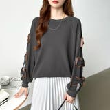 袖リボントップス トレーナー 韓国ファッション | COCOMOMO | 詳細画像24 