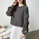 袖リボントップス トレーナー 韓国ファッション | COCOMOMO | 詳細画像25 