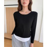 レイヤード風カットソー ハーフジップ 長袖カットソー | COCOMOMO | 詳細画像14 