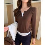 レイヤード風カットソー ハーフジップ 長袖カットソー | COCOMOMO | 詳細画像5 