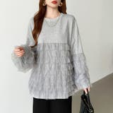 ティアードフリルトップス チュールドッキング トレーナー | COCOMOMO | 詳細画像2 