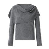 2wayケープ付きトップス ケープニット オフィスカジュアル | COCOMOMO | 詳細画像17 