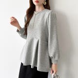 ペプラムトップス パフスリーブ チュニック | COCOMOMO | 詳細画像3