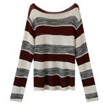 ボーダーニット ワンショルニット ルーズニット | COCOMOMO | 詳細画像16