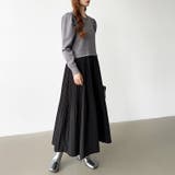 ドッキングワンピース プリーツワンピース 切り替えワンピース | COCOMOMO | 詳細画像12 