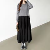 ドッキングワンピース プリーツワンピース 切り替えワンピース | COCOMOMO | 詳細画像15 