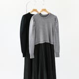 ドッキングワンピース プリーツワンピース 切り替えワンピース | COCOMOMO | 詳細画像18 