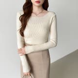 きれいめベーシック ボートネックニット リブニット | COCOMOMO | 詳細画像3