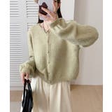 メランジニットカーディガン カーディガン 金ボタンニットトップス | COCOMOMO | 詳細画像14 