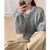 メランジニットカーディガン カーディガン 金ボタンニットトップス | COCOMOMO | 詳細画像23 