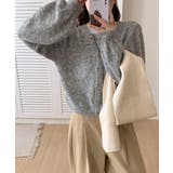 メランジニットカーディガン カーディガン 金ボタンニットトップス | COCOMOMO | 詳細画像24 