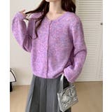 メランジニットカーディガン カーディガン 金ボタンニットトップス | COCOMOMO | 詳細画像3 