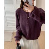 メランジニットカーディガン カーディガン 金ボタンニットトップス | COCOMOMO | 詳細画像5 