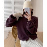 メランジニットカーディガン カーディガン 金ボタンニットトップス | COCOMOMO | 詳細画像6 