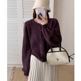 メランジニットカーディガン カーディガン 金ボタンニットトップス | COCOMOMO | 詳細画像7 